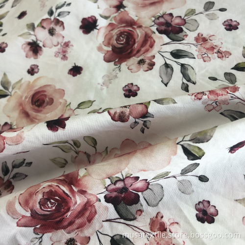 Hot Sale Floral Printed Cotton Woven Poplin Fabric